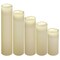 Brite Star Set of 5 White Battery Operated Flameless Pillar Candles, 8"
